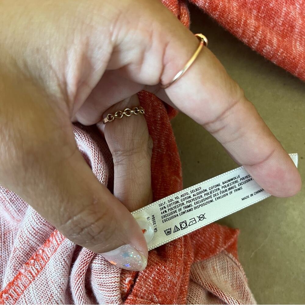 Anthropologie Pure + Good Orange Heather Henley - Picture 7 of 7